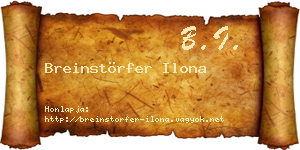 Breinstörfer Ilona névjegykártya